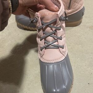 Nautica Women's Pink and Gray Winter Boots
